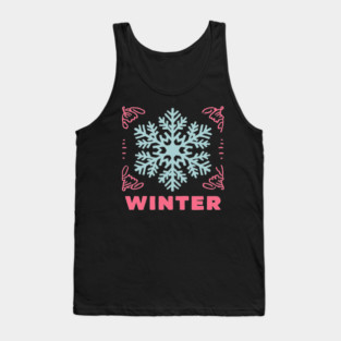 Retro Winter Snowflake - Mid-Century Modern Holiday Graphic Art Tank Top
