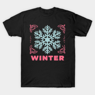 Retro Winter Snowflake - Mid-Century Modern Holiday Graphic Art T-Shirt