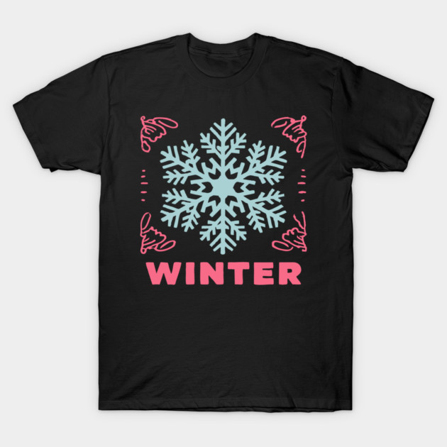Retro Winter Snowflake - Mid-Century Modern Holiday Graphic Art T-Shirt by TuncGK