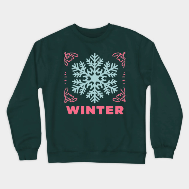 Retro Winter Snowflake - Mid-Century Modern Holiday Graphic Art Crewneck Sweatshirt by TuncGK