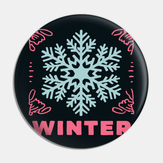 Retro Winter Snowflake - Mid-Century Modern Holiday Graphic Art Pin by TuncGK