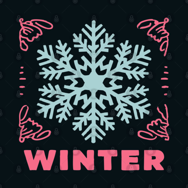 Retro Winter Snowflake - Mid-Century Modern Holiday Graphic Art by TuncGK