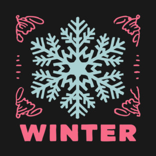 Retro Winter Snowflake - Mid-Century Modern Holiday Graphic Art T-Shirt