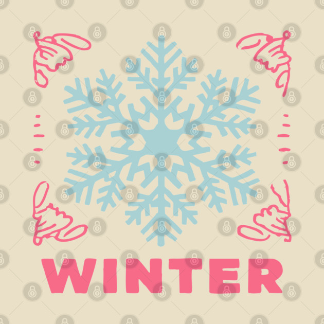 Retro Winter Snowflake - Mid-Century Modern Holiday Graphic Art by TuncGK