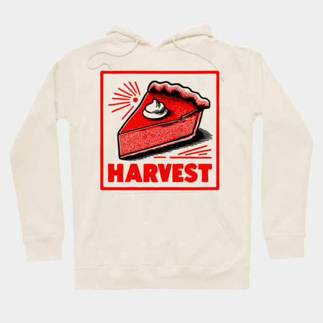 Retro Harvest Pumpkin Pie Slice - Vintage Autumn Dessert Art Hoodie by TuncGK