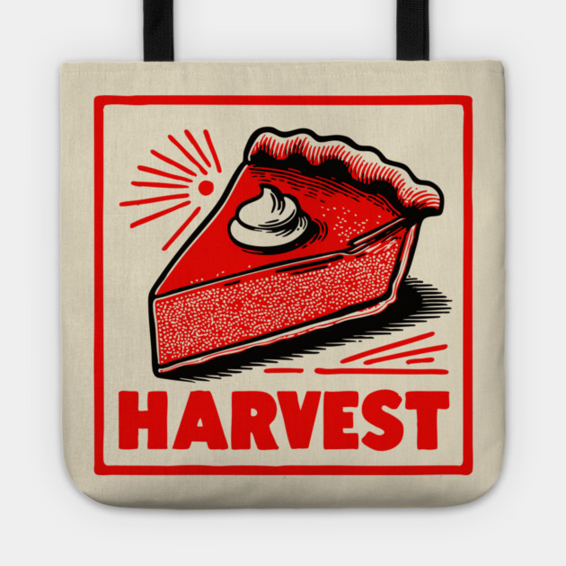Retro Harvest Pumpkin Pie Slice - Vintage Autumn Dessert Art Tote by TuncGK