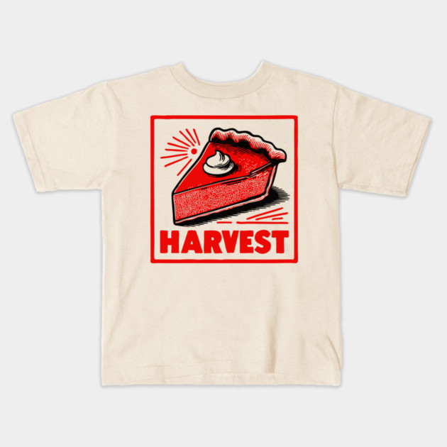 Retro Harvest Pumpkin Pie Slice - Vintage Autumn Dessert Art Kids T-Shirt by TuncGK
