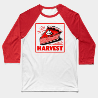 Retro Harvest Pumpkin Pie Slice - Vintage Autumn Dessert Art Baseball T-Shirt