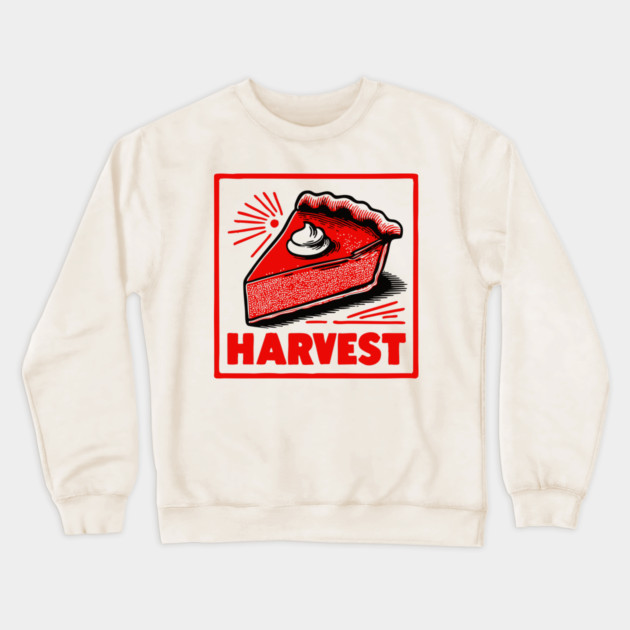 Retro Harvest Pumpkin Pie Slice - Vintage Autumn Dessert Art Crewneck Sweatshirt by TuncGK