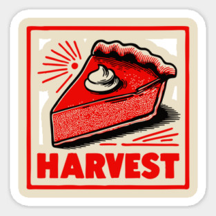 Retro Harvest Pumpkin Pie Slice - Vintage Autumn Dessert Art Sticker