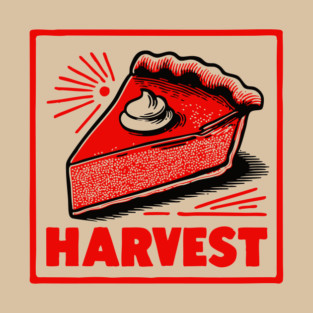 Retro Harvest Pumpkin Pie Slice - Vintage Autumn Dessert Art T-Shirt