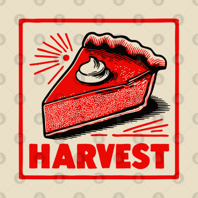 Retro Harvest Pumpkin Pie Slice - Vintage Autumn Dessert Art by TuncGK