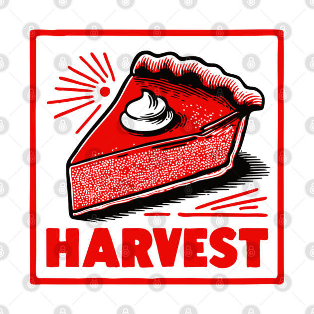 Retro Harvest Pumpkin Pie Slice - Vintage Autumn Dessert Art by TuncGK