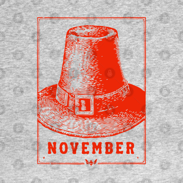 Vintage November Pilgrim Hat - Retro Thanksgiving Graphic by TuncGK
