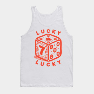 Lucky Number Seven Dice - Vintage Casino Game Graphic Tank Top