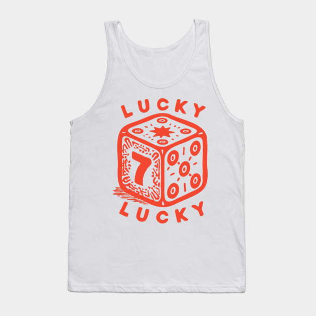 Lucky Number Seven Dice - Vintage Casino Game Graphic Tank Top by TuncGK