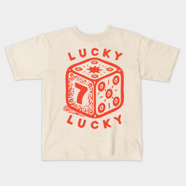 Lucky Number Seven Dice - Vintage Casino Game Graphic Kids T-Shirt by TuncGK