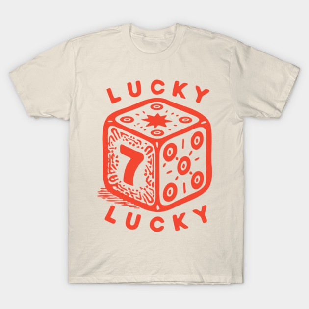 Lucky Number Seven Dice - Vintage Casino Game Graphic T-Shirt by TuncGK