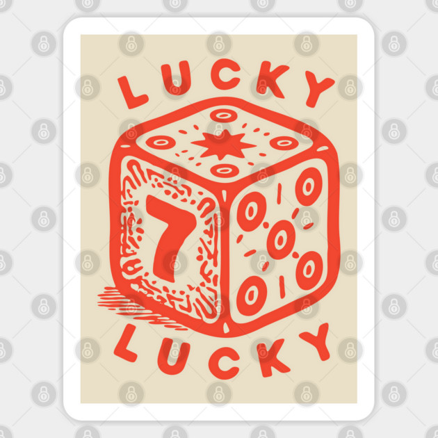 Lucky Number Seven Dice - Vintage Casino Game Graphic Sticker by TuncGK