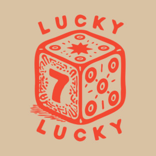 Lucky Number Seven Dice - Vintage Casino Game Graphic T-Shirt