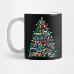 Car Madness Christmas Tree! Classic Muscle Cars And Hot Rods Mug