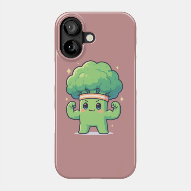 Strong Broccoli Shirt | Garden Therapy Collection by Leaf & Lee – Funny Fitness Veggie Tee for Positive Energy & Self Care Motivation Phone Case by Anne Lee