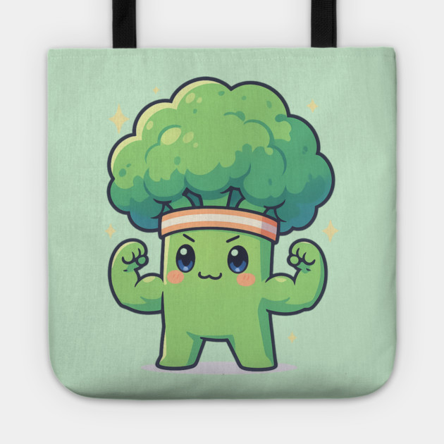 Strong Broccoli Shirt | Garden Therapy Collection by Leaf & Lee – Funny Fitness Veggie Tee for Positive Energy & Self Care Motivation Tote by Anne Lee