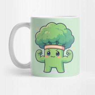 Strong Broccoli Shirt | Garden Therapy Collection by Leaf & Lee – Funny Fitness Veggie Tee for Positive Energy & Self Care Motivation Mug