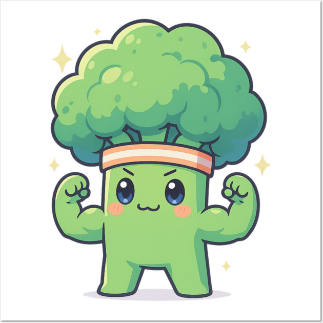 Strong Broccoli Shirt | Garden Therapy Collection by Leaf & Lee – Funny Fitness Veggie Tee for Positive Energy & Self Care Motivation Wall Art by Anne Lee