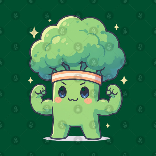 Strong Broccoli Shirt | Garden Therapy Collection by Leaf & Lee – Funny Fitness Veggie Tee for Positive Energy & Self Care Motivation by Anne Lee