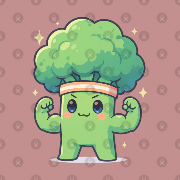 Strong Broccoli Shirt | Garden Therapy Collection by Leaf & Lee – Funny Fitness Veggie Tee for Positive Energy & Self Care Motivation by Anne Lee