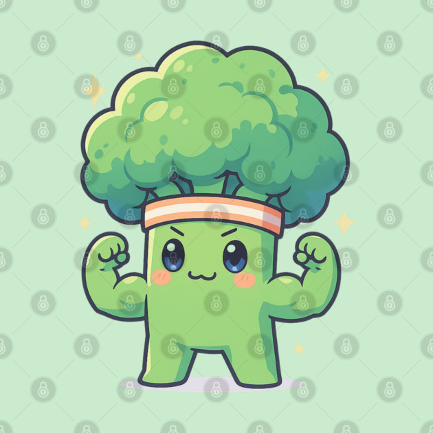 Strong Broccoli Shirt | Garden Therapy Collection by Leaf & Lee – Funny Fitness Veggie Tee for Positive Energy & Self Care Motivation by Anne Lee