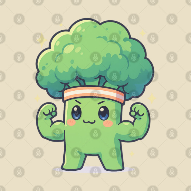 Strong Broccoli Shirt | Garden Therapy Collection by Leaf & Lee – Funny Fitness Veggie Tee for Positive Energy & Self Care Motivation by Anne Lee