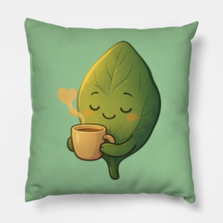 Cozy Spinach Shirt | Garden Therapy Collection by Leaf & Lee – Cute Plantcore Self Care Tee for Calm Energy & Mindful Living Pillow