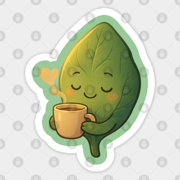 Cozy Spinach Shirt | Garden Therapy Collection by Leaf & Lee – Cute Plantcore Self Care Tee for Calm Energy & Mindful Living Sticker by Anne Lee