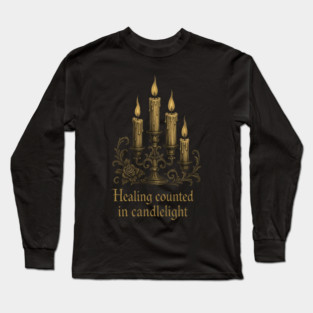 Healing Counted in Candlelight — Gothic Candelabra Long Sleeve T-Shirt
