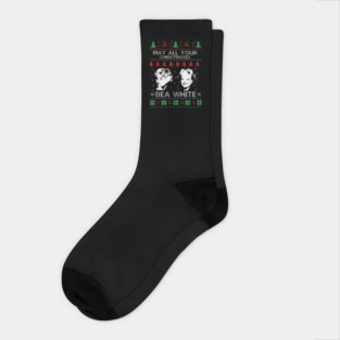 Funny Golden Girls Christmas Ugly Sweater Bea White Socks