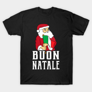 Buon Natale Italian Flag Santa Christmas T-Shirt