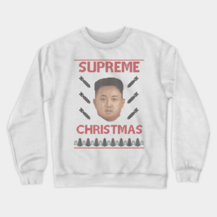 Supreme Christmas Funny Kim Jong Holiday Parody Crewneck Sweatshirt