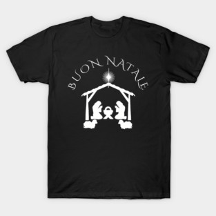 Italian Merry Christmas Buon Natale Nativity Art T-Shirt