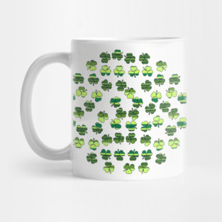 St Patricks Day Shamrock Green Stripes Mug