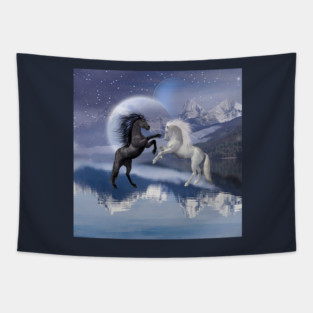 Horses and Moon Tapestry