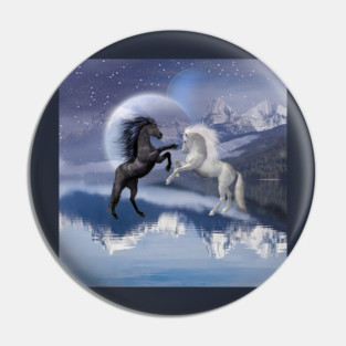 Horses and Moon Pin
