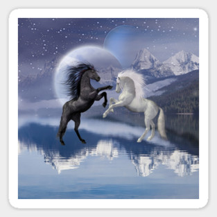 Horses and Moon Sticker