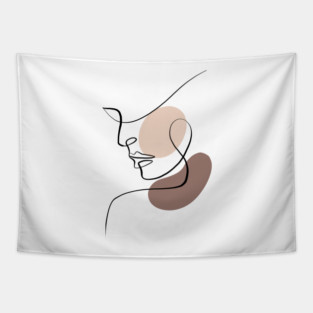 Abstract Woman Portrait Tapestry