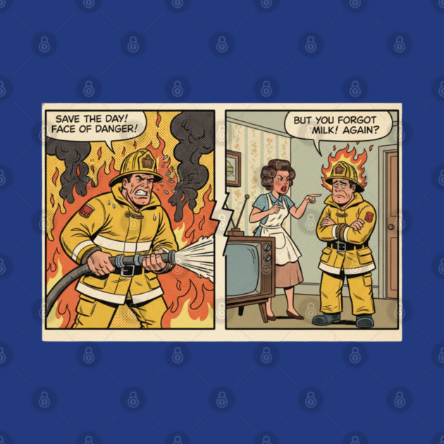 Always Fighting Fires… Just Different Ones | Funny Retro Firefighter Humor Design by  Shift Happens: Gear for the Ones Who Keep It Moving