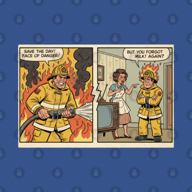 Always Fighting Fires… Just Different Ones | Funny Retro Firefighter Humor Design by  Shift Happens: Gear for the Ones Who Keep It Moving