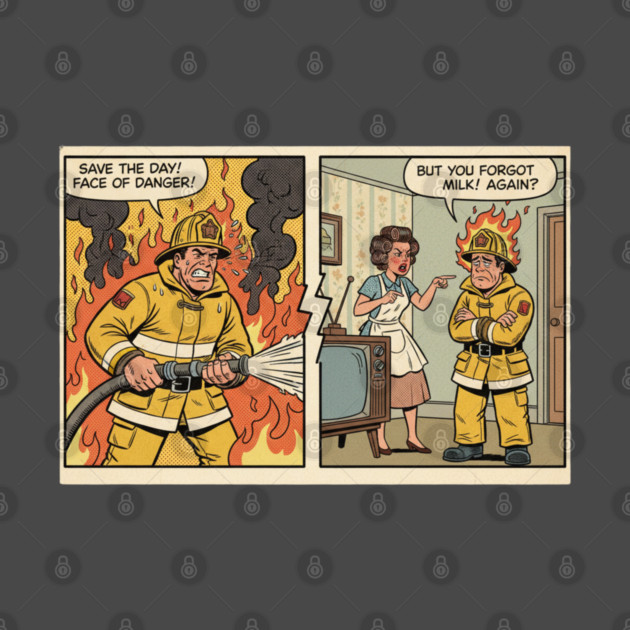 Always Fighting Fires… Just Different Ones | Funny Retro Firefighter Humor Design by  Shift Happens: Gear for the Ones Who Keep It Moving