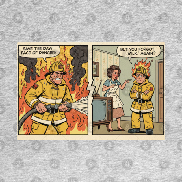 Always Fighting Fires… Just Different Ones | Funny Retro Firefighter Humor Design by  Shift Happens: Gear for the Ones Who Keep It Moving