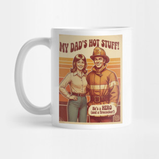 Proud Daughter of a Firefighter | Retro 70s Funny Family Design Mug